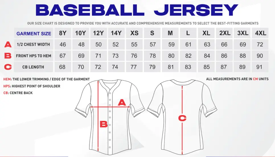 Jersey Size Charts