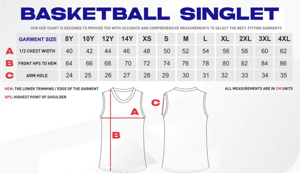 Jersey Size Charts